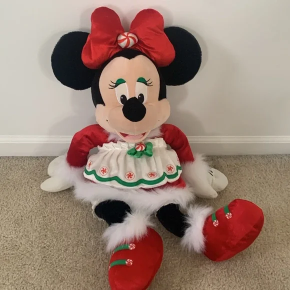 Disney Jumbo Exclusive Christmas MINNIE MOUSE Holiday 29โ Plush - Picture 1 of 13